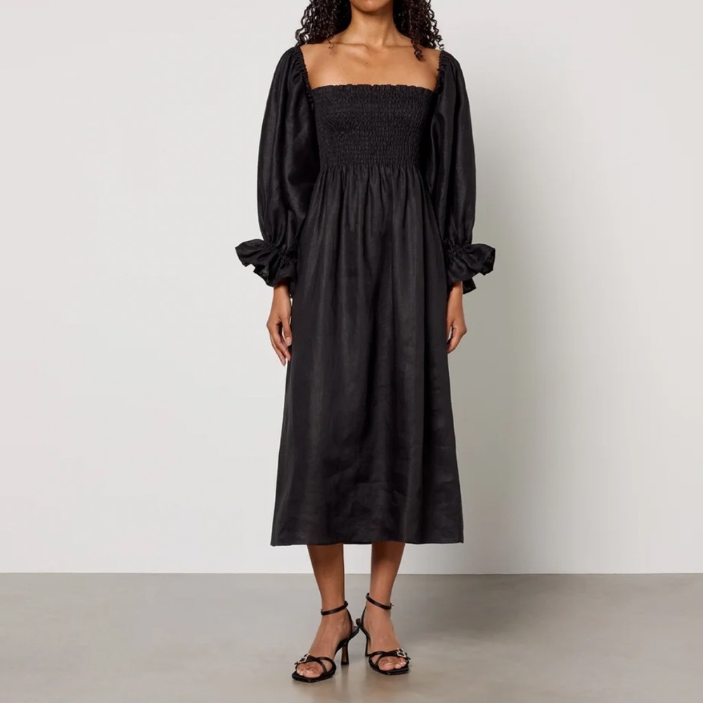SLEEPER Atlanta 100% Linen Midi Dress